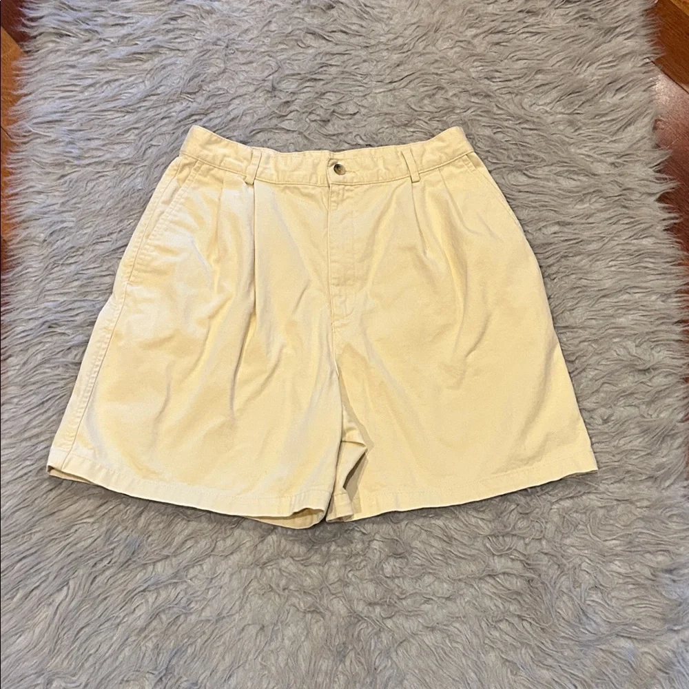 Lands end women’s cream cotton high waisted shorts